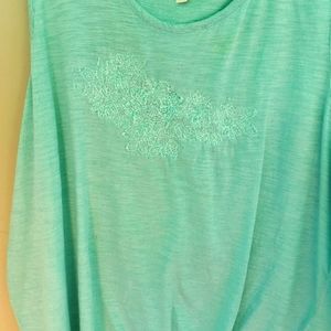 French Laundry Baby blue sleeveless embroidered tank top